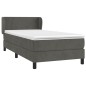 vidaXL Boxspringbett mit Matratze Dunkelgrau 100x200 cm Samt vidaXL Boxspringbett mit Matratze Dunkelgrau 100x200 cm Samt