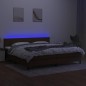 vidaXL Boxspringbett mit Matratze & LED Dunkelbraun 200x200 cm Stoff vidaXL Boxspringbett mit Matratze & LED Dunkelbraun 200x200 cm Stoff