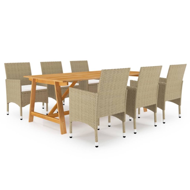 7-tlg. Garten-Essgruppe Beige 7-tlg. Garten-Essgruppe Beige