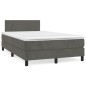 vidaXL Boxspringbett mit Matratze Dunkelgrau 120x200 cm Samt vidaXL Boxspringbett mit Matratze Dunkelgrau 120x200 cm Samt