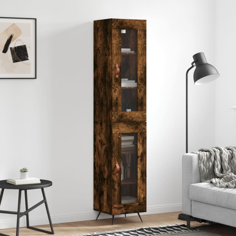 Highboard Räuchereiche 34,5x34x180 cm Holzwerkstoff Highboard Räuchereiche 34,5x34x180 cm Holzwerkstoff