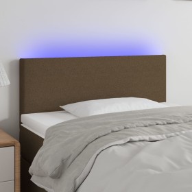 vidaXL LED Kopfteil Dunkelbraun 80x5x78/88 cm Stoff