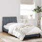 vidaXL Bettgestell mit LED-Leuchten Dunkelgrau 80x200 cm Samt vidaXL Bettgestell mit LED-Leuchten Dunkelgrau 80x200 cm Samt