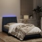 vidaXL Bettgestell mit LED-Leuchten Dunkelgrau 80x200 cm Samt vidaXL Bettgestell mit LED-Leuchten Dunkelgrau 80x200 cm Samt