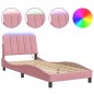 vidaXL Bettgestell mit LED-Leuchten Rosa 80x200 cm Samt vidaXL Bettgestell mit LED-Leuchten Rosa 80x200 cm Samt