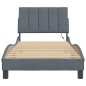 vidaXL Bettgestell mit LED-Leuchten Dunkelgrau 90x190 cm Samt vidaXL Bettgestell mit LED-Leuchten Dunkelgrau 90x190 cm Samt