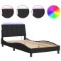 vidaXL Bettgestell mit LED-Leuchten Schwarz 100x200 cm Samt vidaXL Bettgestell mit LED-Leuchten Schwarz 100x200 cm Samt