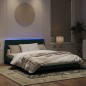 vidaXL Bettgestell mit LED-Leuchten Dunkelgrün 160x200 cm Samt vidaXL Bettgestell mit LED-Leuchten Dunkelgrün 160x200 cm Samt