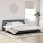 vidaXL Bettgestell mit LED-Leuchten Dunkelgrau 200x200 cm Samt vidaXL Bettgestell mit LED-Leuchten Dunkelgrau 200x200 cm Samt