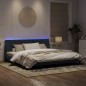 vidaXL Bettgestell mit LED-Leuchten Dunkelgrau 200x200 cm Samt vidaXL Bettgestell mit LED-Leuchten Dunkelgrau 200x200 cm Samt