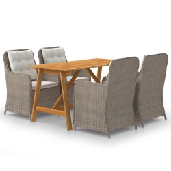 vidaXL 5-tlg. Garten-Essgruppe Braun