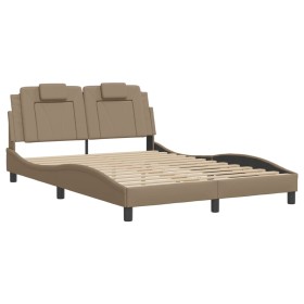 vidaXL Bettgestell mit Kopfteil Cappuccino-Braun 120x200 cm Kunstleder