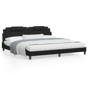 vidaXL Bettgestell mit Kopfteil Schwarz 200x200 cm Kunstleder