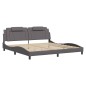 vidaXL Bettgestell mit Kopfteil Grau 200x200 cm Kunstleder vidaXL Bettgestell mit Kopfteil Grau 200x200 cm Kunstleder