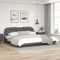 vidaXL Bettgestell mit LED Grau 200x200 cm Kunstleder vidaXL Bettgestell mit LED Grau 200x200 cm Kunstleder