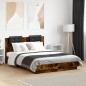 vidaXL Bettgestell mit Kopfteil Räuchereiche 135x190 cm Holzwerkstoff vidaXL Bettgestell mit Kopfteil Räuchereiche 135x190 cm Holzwerkstoff
