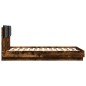 vidaXL Bettgestell mit Kopfteil Räuchereiche 135x190 cm Holzwerkstoff vidaXL Bettgestell mit Kopfteil Räuchereiche 135x190 cm Holzwerkstoff