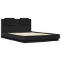 vidaXL Bettgestell mit Kopfteil Schwarz 150x200 cm Holzwerkstoff vidaXL Bettgestell mit Kopfteil Schwarz 150x200 cm Holzwerkstoff