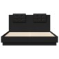 vidaXL Bettgestell mit Kopfteil Schwarz 150x200 cm Holzwerkstoff vidaXL Bettgestell mit Kopfteil Schwarz 150x200 cm Holzwerkstoff