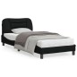 vidaXL Bettgestell mit LED Schwarz 90x190 cm Stoff vidaXL Bettgestell mit LED Schwarz 90x190 cm Stoff