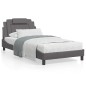 vidaXL Bettgestell mit Kopfteil Grau 100x200 cm Kunstleder vidaXL Bettgestell mit Kopfteil Grau 100x200 cm Kunstleder