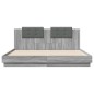 vidaXL Bettgestell mit Kopfteil Grau Sonoma 200x200cm Holzwerkstoff vidaXL Bettgestell mit Kopfteil Grau Sonoma 200x200cm Holzwerkstoff
