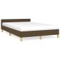 vidaXL Bettgestell mit Kopfteil Dunkelbraun 120x190 cm Stoff vidaXL Bettgestell mit Kopfteil Dunkelbraun 120x190 cm Stoff