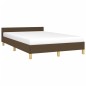 vidaXL Bettgestell mit Kopfteil Dunkelbraun 120x190 cm Stoff vidaXL Bettgestell mit Kopfteil Dunkelbraun 120x190 cm Stoff