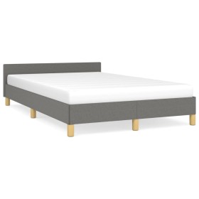 vidaXL Bettgestell mit Kopfteil Dunkelgrau 120x190 cm Stoff