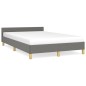 vidaXL Bettgestell mit Kopfteil Dunkelgrau 120x190 cm Stoff vidaXL Bettgestell mit Kopfteil Dunkelgrau 120x190 cm Stoff