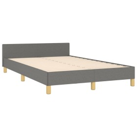 vidaXL Bettgestell mit Kopfteil Dunkelgrau 120x190 cm Stoff