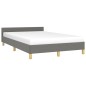 vidaXL Bettgestell mit Kopfteil Dunkelgrau 120x190 cm Stoff vidaXL Bettgestell mit Kopfteil Dunkelgrau 120x190 cm Stoff