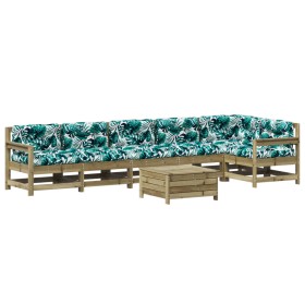 vidaXL 7-tlg. Garten-Lounge-Set mit Kissen Imprägniertes Kiefernholz