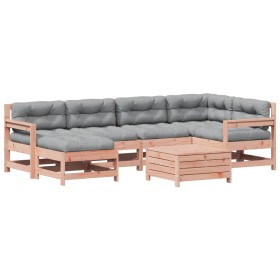 vidaXL 7-tlg. Garten-Lounge-Set mit Kissen Massivholz Douglasie