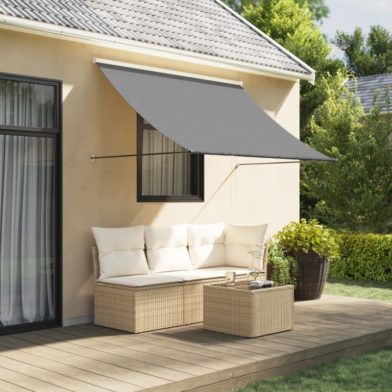 vidaXL Markise Einziehbar Anthrazit 250x150 cm Stoff und Stahl vidaXL Markise Einziehbar Anthrazit 250x150 cm Stoff und Stahl