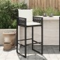 vidaXL Garten-Barhocker mit Kissen 2 Stk. Schwarz Poly Rattan vidaXL Garten-Barhocker mit Kissen 2 Stk. Schwarz Poly Rattan
