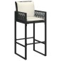 vidaXL Garten-Barhocker mit Kissen 2 Stk. Schwarz Poly Rattan vidaXL Garten-Barhocker mit Kissen 2 Stk. Schwarz Poly Rattan