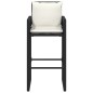 vidaXL Garten-Barhocker mit Kissen 2 Stk. Schwarz Poly Rattan vidaXL Garten-Barhocker mit Kissen 2 Stk. Schwarz Poly Rattan