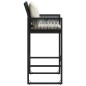 vidaXL Garten-Barhocker mit Kissen 2 Stk. Schwarz Poly Rattan vidaXL Garten-Barhocker mit Kissen 2 Stk. Schwarz Poly Rattan