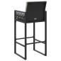 vidaXL Garten-Barhocker mit Kissen 2 Stk. Schwarz Poly Rattan vidaXL Garten-Barhocker mit Kissen 2 Stk. Schwarz Poly Rattan