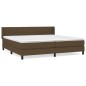vidaXL Boxspringbett mit Matratze Dunkelbraun 200x200 cm Stoff vidaXL Boxspringbett mit Matratze Dunkelbraun 200x200 cm Stoff