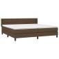vidaXL Boxspringbett mit Matratze Dunkelbraun 200x200 cm Stoff vidaXL Boxspringbett mit Matratze Dunkelbraun 200x200 cm Stoff