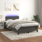 vidaXL Boxspringbett mit Matratze & LED Dunkelgrau 120x200 cm Samt vidaXL Boxspringbett mit Matratze & LED Dunkelgrau 120x200 cm Samt