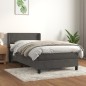 vidaXL Boxspringbett mit Matratze Dunkelgrau 100x200 cm Samt vidaXL Boxspringbett mit Matratze Dunkelgrau 100x200 cm Samt