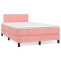vidaXL Boxspringbett mit Matratze Rosa 120x200 cm Samt vidaXL Boxspringbett mit Matratze Rosa 120x200 cm Samt
