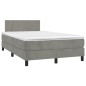 vidaXL Boxspringbett mit Matratze Hellgrau 120x200 cm Samt vidaXL Boxspringbett mit Matratze Hellgrau 120x200 cm Samt