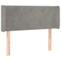 vidaXL Kopfteil mit Ohren Hellgrau 103x16x78/88 cm Samt