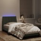 vidaXL Bettgestell mit LED-Leuchten Hellgrau 90x200 cm Samt vidaXL Bettgestell mit LED-Leuchten Hellgrau 90x200 cm Samt