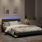 vidaXL Bettgestell mit LED-Leuchten Hellgrau 120x200 cm Samt vidaXL Bettgestell mit LED-Leuchten Hellgrau 120x200 cm Samt