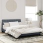 vidaXL Bettgestell mit LED-Leuchten Dunkelgrau 140x190 cm Samt vidaXL Bettgestell mit LED-Leuchten Dunkelgrau 140x190 cm Samt